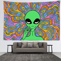 Tapeçaria para pendurar na parede Trippy Psychedelic Alien Design 150x130cm Tapeçaria para pendurar na parede Trippy Psychedelic Alien Design 150x130cm