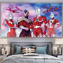 Tapeçaria para pendurar na parede Ultraman Anime, decoração de quarto 100x150cm