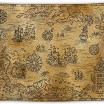 Tapeçaria para pendurar na parede Vintage Pirate Treasure Map 150x130cm