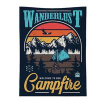Tapeçaria para pendurar na parede Wanderlust Campfire 100% poliéster Tapeçaria para pendurar na parede Wanderlust Campfire 100% poliéster