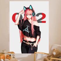 Tapeçaria para pendurar na parede Zero Two Anime Darling in the Franxx