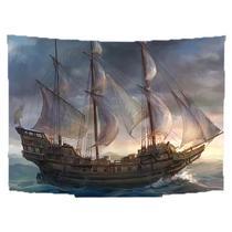 Tapeçaria: parede de navios, 150 x 130 cm, microtecido, fibra, estética de sala