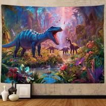 Tapeçaria pendurada na parede Dinosaur Jungle 100x150cm poliéster