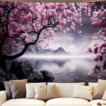 Tapeçaria pendurada na parede em flor de cerejeira japonesa 150cm x 130cm Tapeçaria pendurada na parede em flor de cerejeira japonesa 150cm x 130cm