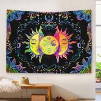 Tapeçaria pendurada na parede Rainbow Sun Mandala 150cm x 130cm Tapeçaria pendurada na parede Rainbow Sun Mandala 150cm x 130cm