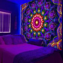 Tapeçaria Psyhilar Blacklight Trippy Mandala UV Reactive 150x125cm Tapeçaria Psyhilar Blacklight Trippy Mandala UV Reactive 150x125cm