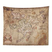 Tapeçaria Retro World Map Microfabric 200x150cm para pendurar na parede Tapeçaria Retro World Map Microfabric 200x150cm para pendurar na parede