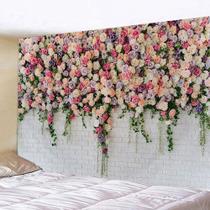 Tapeçaria Rosa Rosa Plant Flower Wall 150x100cm Poliéster Tapeçaria Rosa Rosa Plant Flower Wall 150x100cm Poliéster