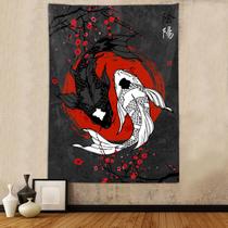 Tapeçaria Sanzugh Yin Yang Peixe Koi 102x152 cm Arte de Parede Tapeçaria Sanzugh Yin Yang Peixe Koi 102x152 cm Arte de Parede