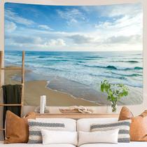 Tapeçaria Sea Waves Beach Microfabric 150x130cm Decoração de quarto