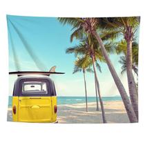 Tapeçaria Seaside Beach Car Wall 150x130cm de fibra de microtecido Tapeçaria Seaside Beach Car Wall 150x130cm de fibra de microtecido