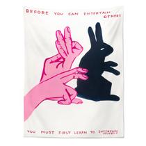 Tapeçaria Shadow Play Rabbit Wall Aesthetic 95x75cm, microtecido Tapeçaria Shadow Play Rabbit Wall Aesthetic 95x75cm, microtecido