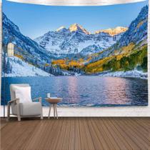 Tapeçaria Snow Mountain Scenery Wall 148x130cm Microtecido