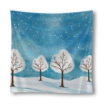 Tapeçaria Snow Scene Wall 150x150cm de fibra de microtecido