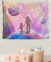 Tapeçaria Space Planet Astronaut Wall 150x130cm, microtecido
