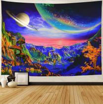 Tapeçaria Space Planet Mountain Wall 148x130cm, microtecido