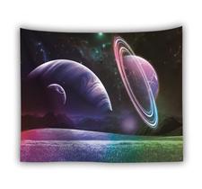 Tapeçaria Space Planet Universe 150x150cm em fibra de microtecido