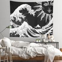 Tapeçaria Sun God Wave Wall Aesthetic 150x100cm, microtecido Tapeçaria Sun God Wave Wall Aesthetic 150x100cm, microtecido