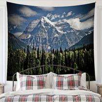 Tapeçaria suspensa na parede Snow Mountain Forest 150x130cm poliéster