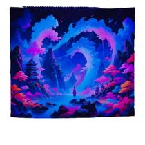 Tapeçaria Uv Fluorescent Mountains Cloud Wall 150x150cm Microtecido