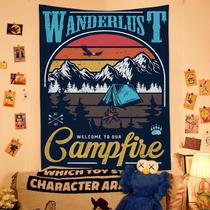 Tapeçaria Wanderlusts Camping Wall 100x75cm de fibra de microtecido