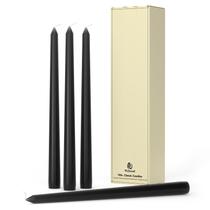 Taper Candles Pickood, 25 cm de altura, conjunto de 4 pretas de Halloween
