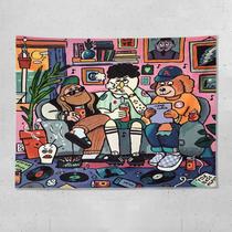 Tapestry Friends Wall Estética, Pintura Estética, 150x130cm, Microtecido Tapestry Friends Wall Estética, Pintura Estética, 150x130cm, Microtecido