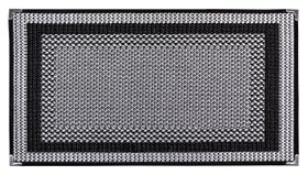 Tapete 0,50 x 0,80 capacho bem vindo sisal entrada de porta sem pelo 100% antiderrapante sala quarto (s-587-preto/cinza)