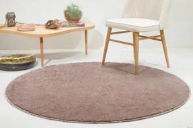 Tapete 1.50x1.50 redondo 100% antiderrapante super macio revendedor autorizado sala quarto fazenda-nude