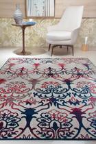 Tapete 100 por 150 toque veludo retangular linha andino 100% antiderrapante loja quarto sala-a-95-marinho