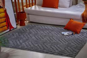 Tapete 100 x 150 jazz quarto sala recepção alto e baixo relevo 100% antiderrapante loja autorizada - des-11-cinza