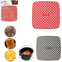 Tapete 16Cm Esteira Culinario Silicone Quadrado Protetor AirFryer Fritadeira forno Elétrica protetor