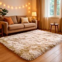Tapete 2,00 X 1,50 Peludo Felpudo Fofinho Macio Para Quarto Sala Cor:Bege mesclado