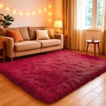 Tapete 2,00 X 1,50 Peludo Felpudo Fofinho Macio Para Quarto Sala Cor:Bordô