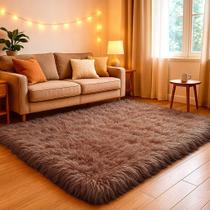 Tapete 2,00 X 1,50 Peludo Felpudo Fofinho Macio Para Quarto Sala Cor:Chocolate