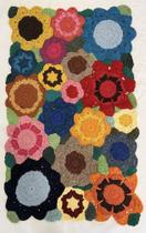 Tapete 50x80cm Croche Floral Feito A Mao Artesanato Tapete 50x80cm Croche Floral Feito A Mao Artesanato