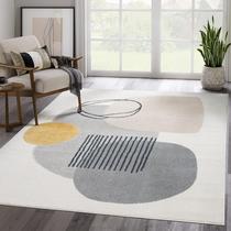 Tapete Abani 160 x 230 cm Mid-Century Creme, Cinza e Amarelo