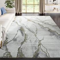 Tapete Abani Luna Cinza com Estampa de Mármore 91 x 152 cm