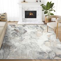 Tapete Abani Regal Bege Cinza 61x91cm Padrão Espiral