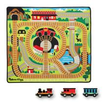 Tapete Activity Play Melissa & Doug Round the Rails com 3 vagões de trem Tapete Activity Play Melissa & Doug Round the Rails com 3 vagões de trem