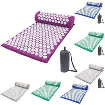 Tapete acumputura colchonete yoga travesseiro kit acupressão almofada massageador zen pillow alivio dores relaxamento