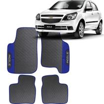 Tapete Agile de 2009 a 2016 Azul Jogo 4 Peças Emborrachado Sob Medida Antiderrapante Premium