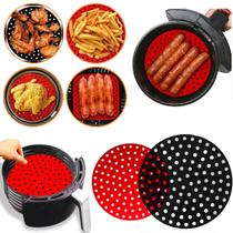 Tapete Air Fryer Silicone Antiaderente Redondo Protetor Airfryer Fritadeira 19,5cm Universal