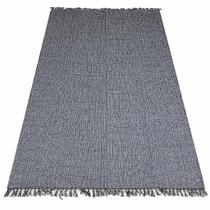 Tapete Algodão Cinza Mesclado 2,00x1,50m Artesanal Lavável para Sala
