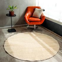 Tapete algodão par Sala/Quarto - Redondo - 1,00 x 1,00 - Cor cru médio