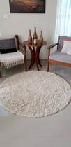 Tapete algodão redondo para Sala, Quarto - Tamanho - 2,00m x 2,00m - pelo alto cru