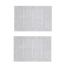 Tapete Algodao Retangular Aconchegante Macio Cinza 90cm 2un