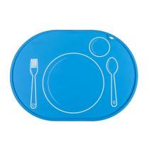 Tapete americano Chamos Montessori de silicone antiderrapante azul 36x26 cm