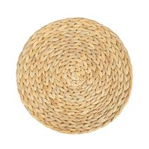 Tapete americano MAYAGU natural feito à mão em palha, tecido redondo (30 cm)