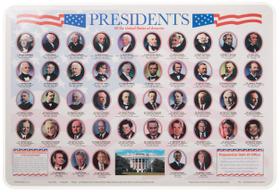 Tapete americano Painless Learning Presidents preto 58x48x25 cm